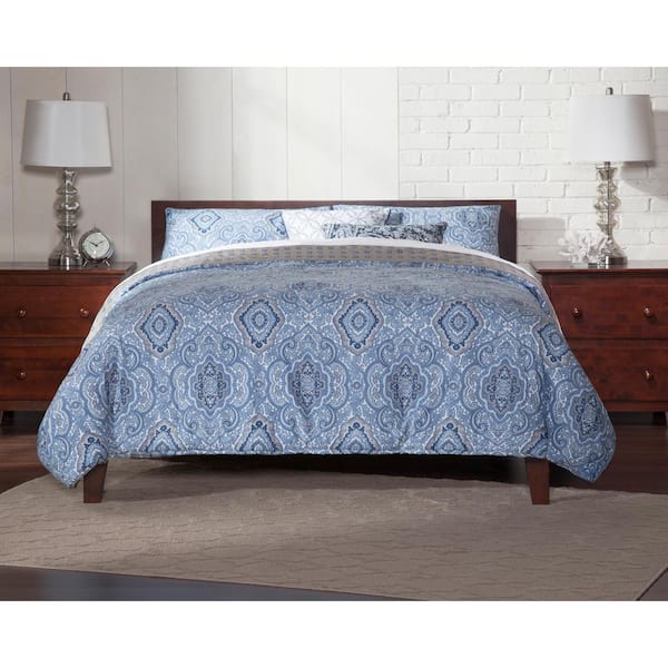 AFI Orlando Walnut King Platform Bed with Open Foot Board