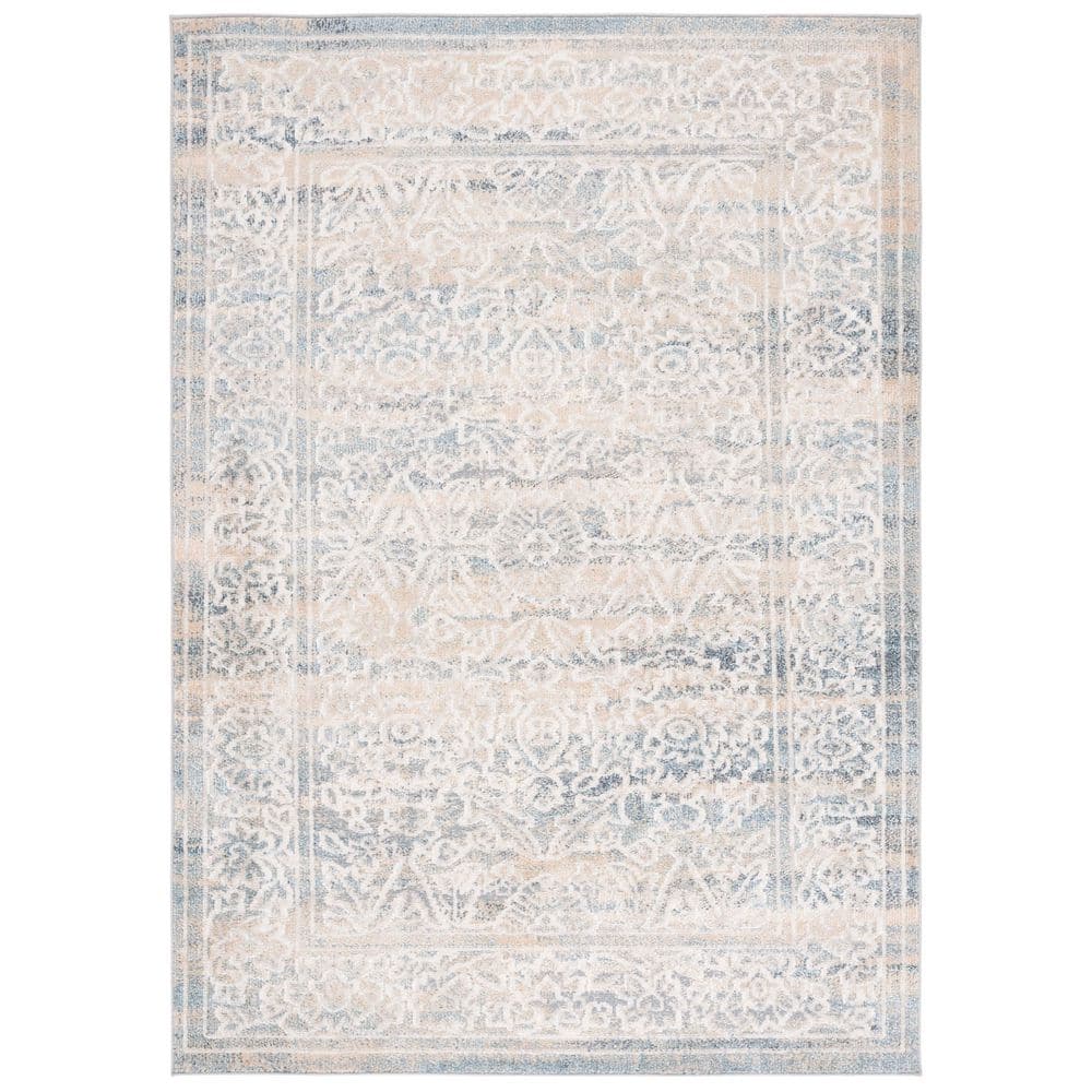 Blair Ivory/Blue 4 ft. x 6 ft. Machine Washable Distressed Abstract Area Rug price history on PriceWatchPro