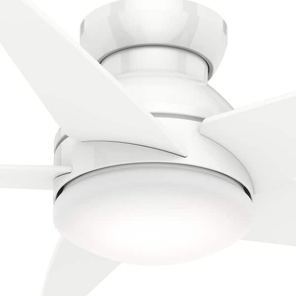 Casablanca - Isotope 44 in. LED Fresh White Indoor Ceiling Fan with Light and Wall Control