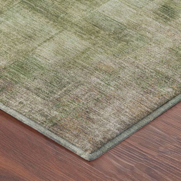 Mayfield Premium Machine Washable Abstract AMF2248 Aloe 10 ft. x 14 ft. Area Rug