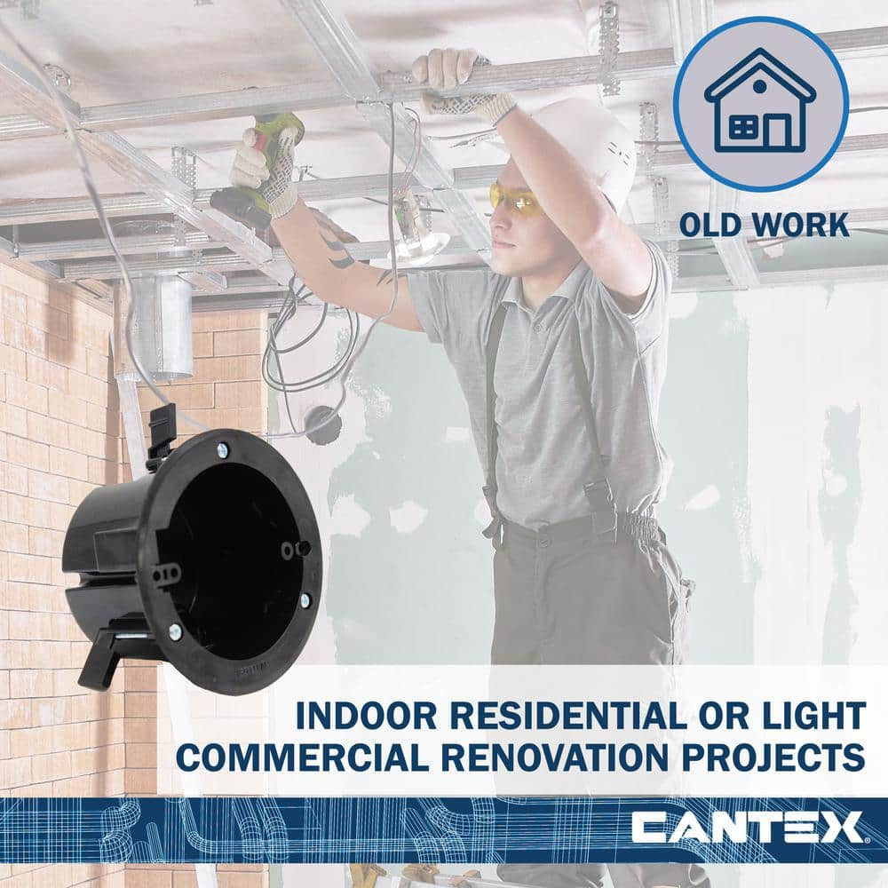 Cantex 18 cu in Black Polycarbonate Round Ceiling Box