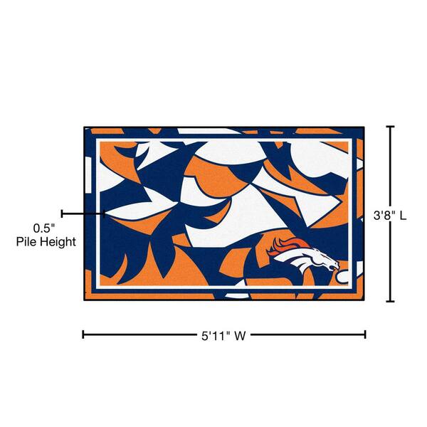 Officially Licensed NFL Denver Broncos Plush Rug w/Vintage Logo