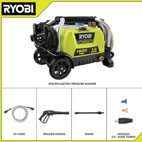 1900 PSI 1.2 GPM Cold Water Wheeled Electric Pressure Washer with 12 in. Surface Cleaner