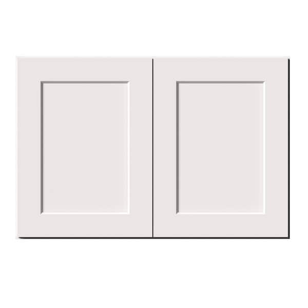 36 in. W x 12 in. D x 24 in. H Ready to Assemble Solid Wood Shaker Short Wall Kitchen Cabinet in White With Double Doors