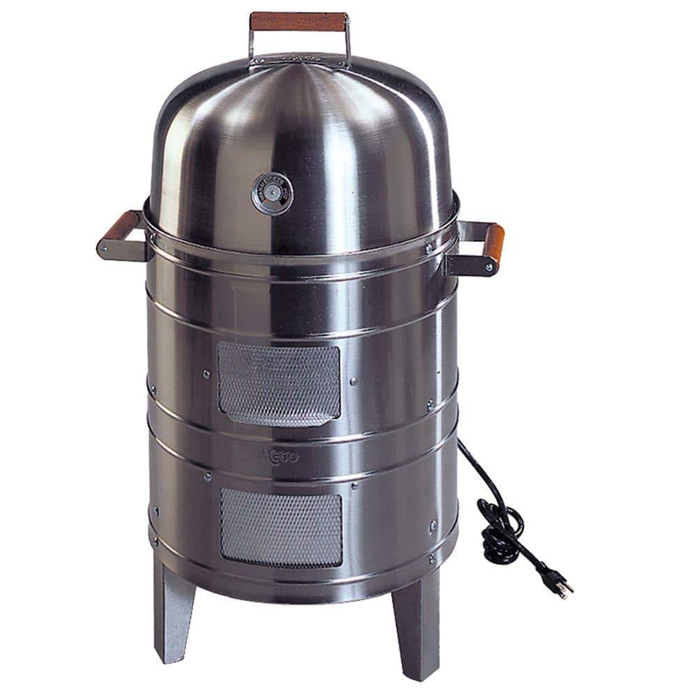 Double Grid Electric Water Smoker in Stainless Steel