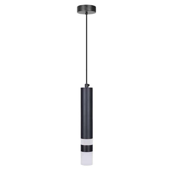 LamQee Dimmable 18-Watt 3-Lights Integrated LED Black Island Mini Pendant Light with Acrylic Shade