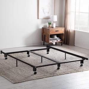 Steel Wedge Lock Metal King Bed Frame with Rug Rollers