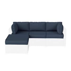 25.6 in. x 25.6 in. x 4 in. (9-Piece) Deep Seating Outdoor Sectional Cushion Navy Blue
