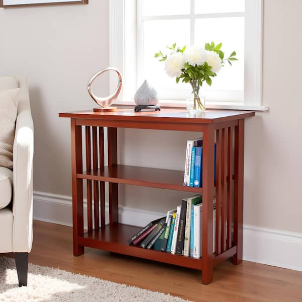 Alaterre Furniture Mission 24 in. Cherry Wood 2-shelf Etagere