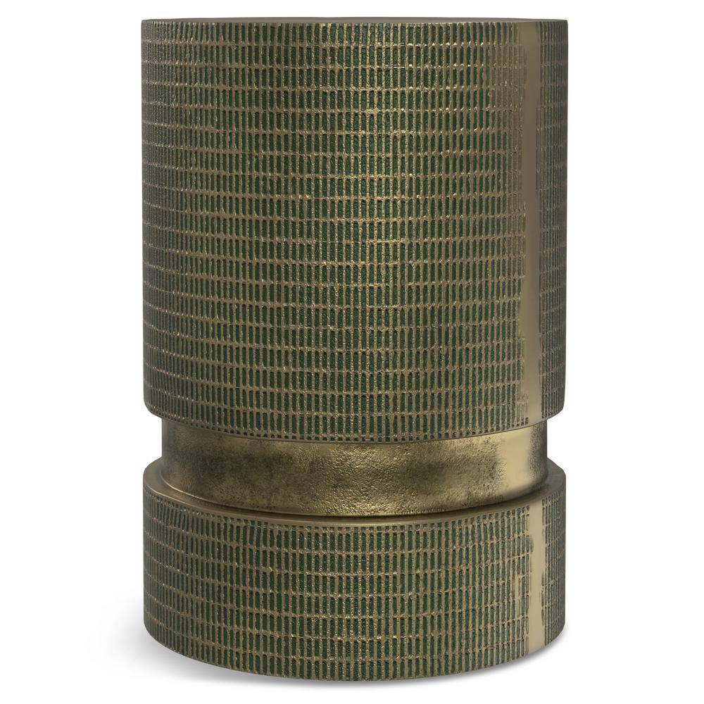 Jalen Light Green Patina Cast Aluminum Round Side Table
