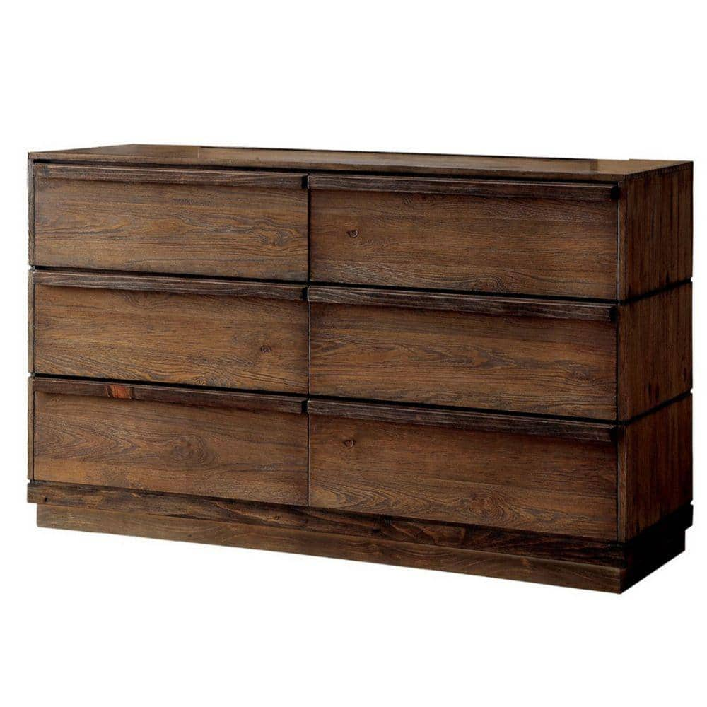 Benjara 60 In. Brown 6-Drawer Wooden Dresser Without Mirror BM137782 ...