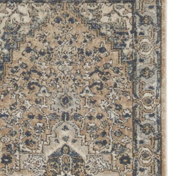 2 ft.x  20 ft. Gray Medallion Washable Area Rug