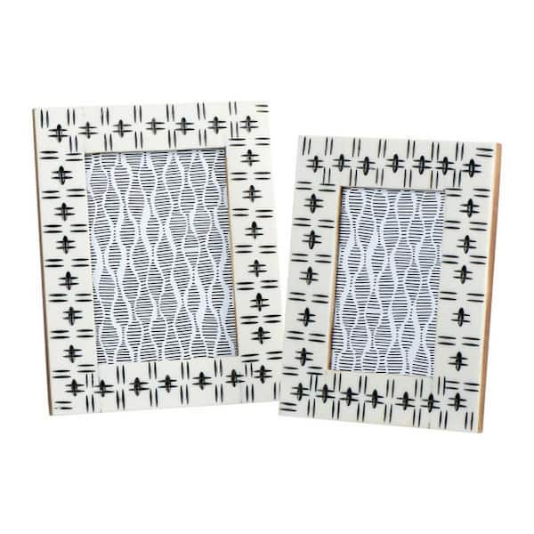 Storied Home 4 x 6 and 5 x 7 Black etched on Cream Picture Frame (Set of 2)