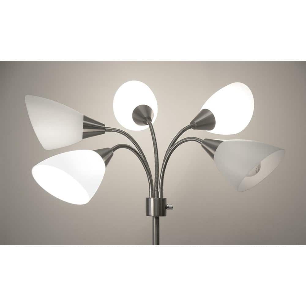 Adjustable Multi-Head White Frosted Floor Lamp