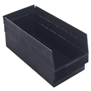 10 Qt. Recycled Shelf Storage Tote in Black (10-Pack)