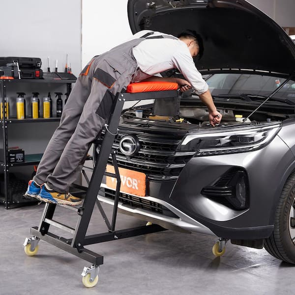 Automotive Topside Creeper Adjustable Height 49.6 in. to 75.6 in., 400 lbs. Capacity High Creeper 4 Caster Foldable