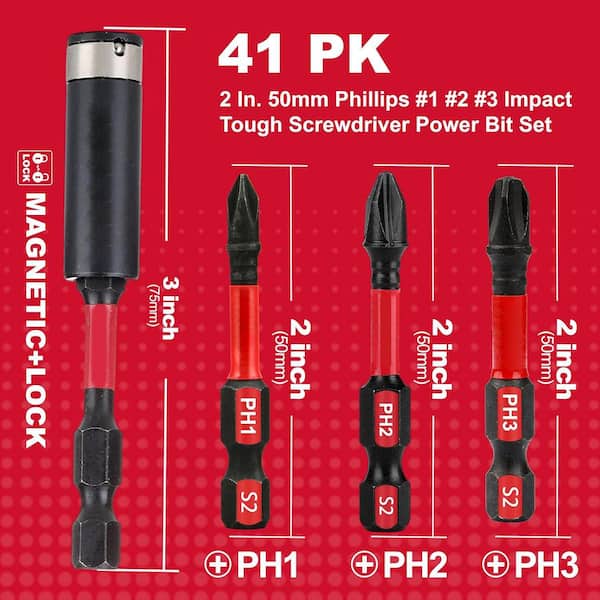 Yichuhaoxi Impact Tough Magnetic 2 in. Shank 40 Bit Anti-Slip