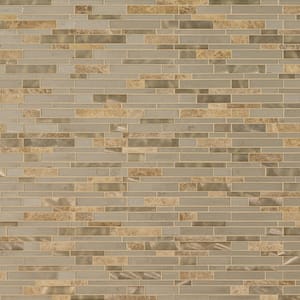 Champagne Toast Interlocking 11.88 in. x 12.63 in. Textured Multi-Surface Metal Look Wall Tile (20 sq. ft./Case)