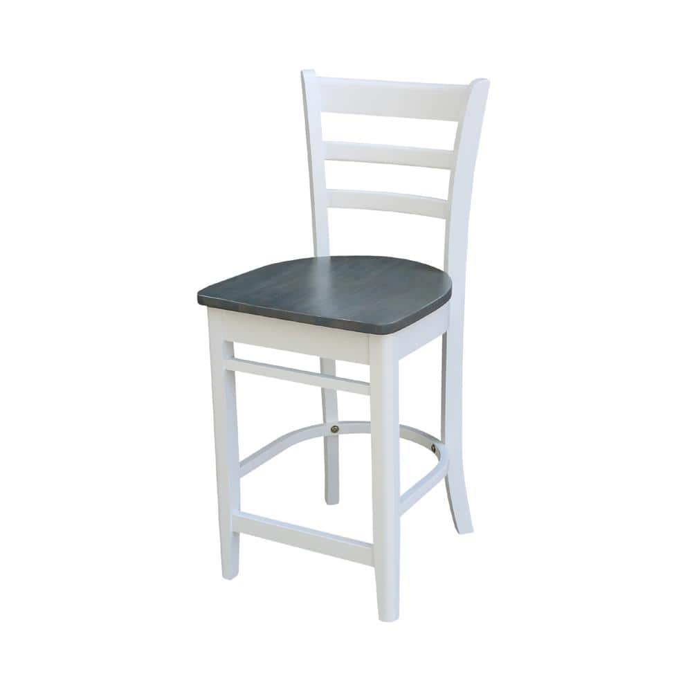 Heather Gray and White Solid Wood Counter Height Dining Set
