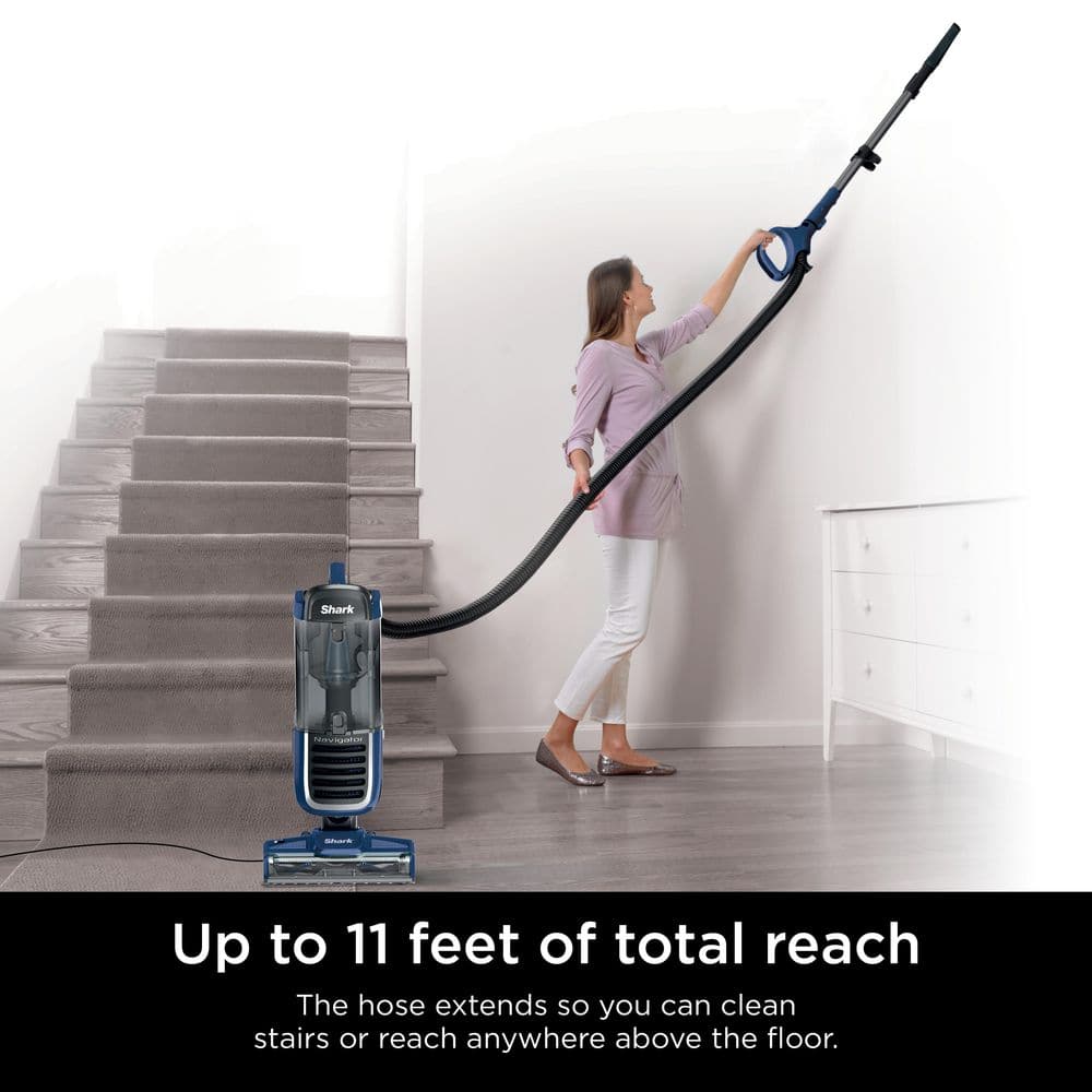 Shark Navigator Swivel Pro Complete Seal Lightweight Bagless Corded HEPA Filter Upright Vacuum Cleaner for Pet Hair in Navy NV151