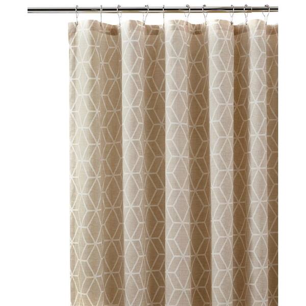 Unbranded Geome 72 in. Putty Shower Curtain