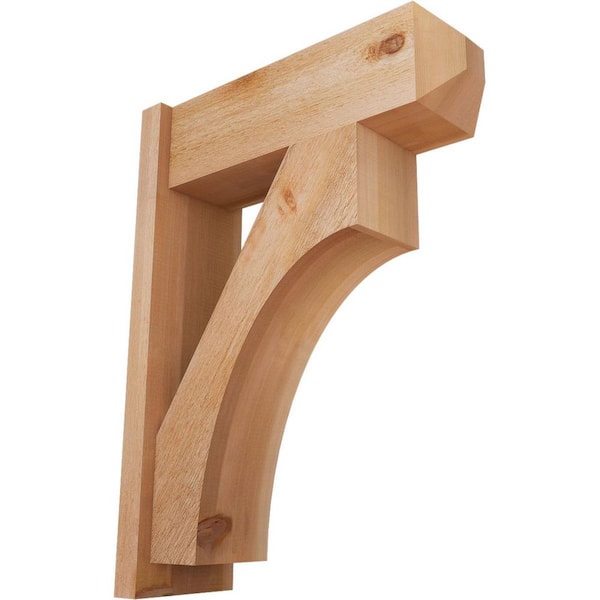 Ekena Millwork 8 in. x 32 in. x 24 in. Westlake Craftsman Rough Sawn Western Red Cedar Outlooker