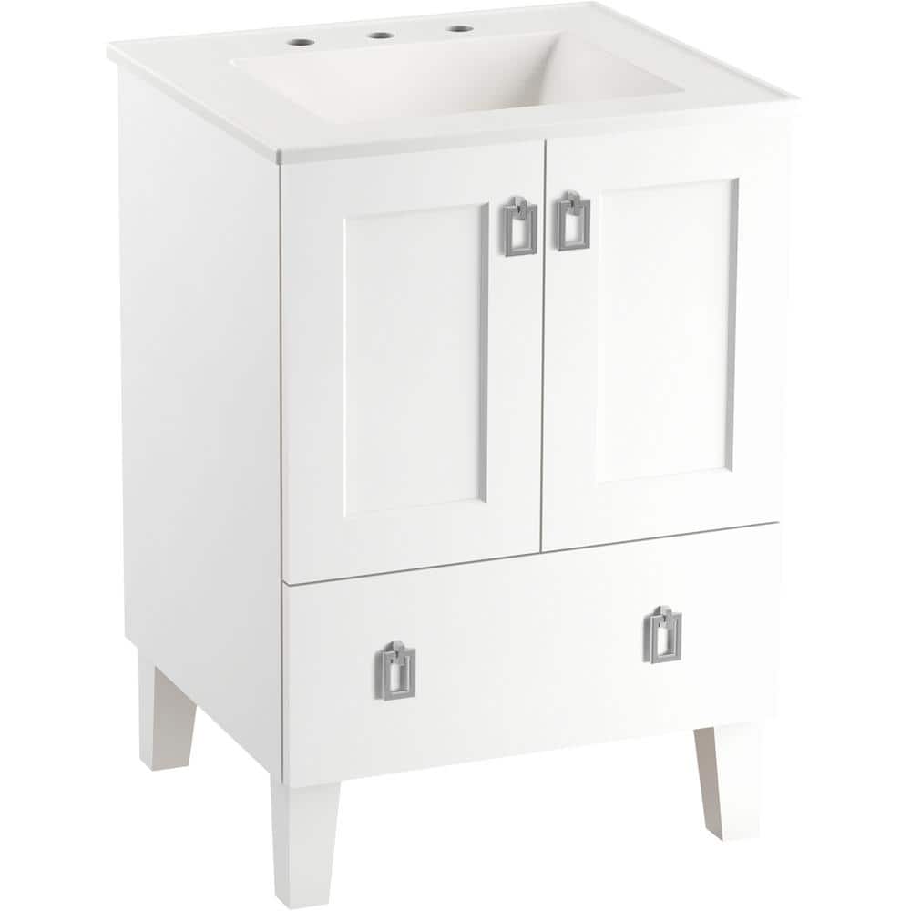 Poplin Linen White 24" Single Freestanding Bathroom Vanity