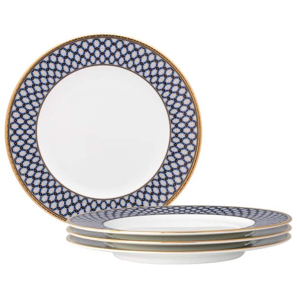 Noritake Blueshire 8.25 in. (Blue) Bone China Salad Plates, (Set of 4)