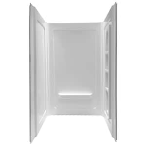 Rose 48 in. x 36 in. x 74 in. 3-Piece DIY Friendly Alcove Shower Surround in White
