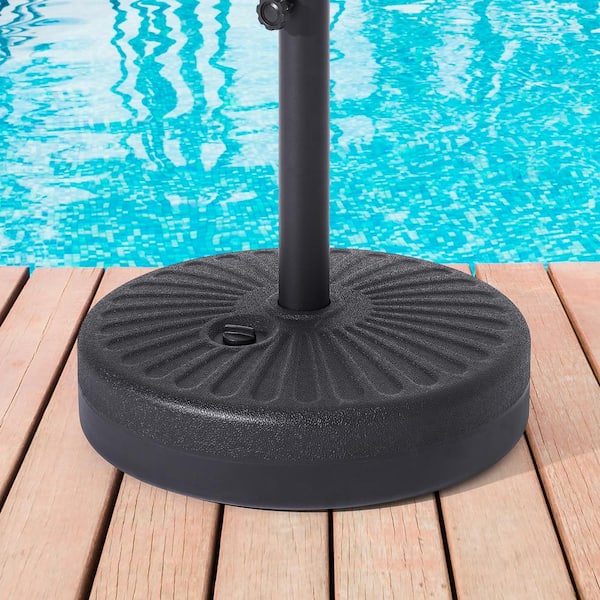 JOYESERY 50 lbs. Plastic Patio Umbrella Base in Black Filled With Sand and Water