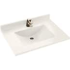 Contour 25 in. W x 22 in. D Solid Surface Vanity Top with Sink in Tahiti White