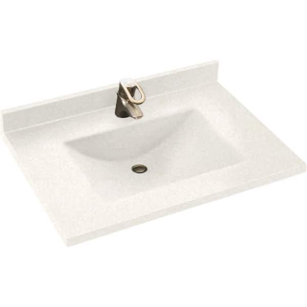 Swan Contour 25 in. W x 22 in. D Solid Surface Vanity Top with Sink in Tahiti White