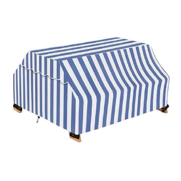 Heavy-Duty 6 ft. Blue Waterproof Picnic Table Cover, 600D Tear-Resistant Outdoor Protective Canvas, Furniture Cover