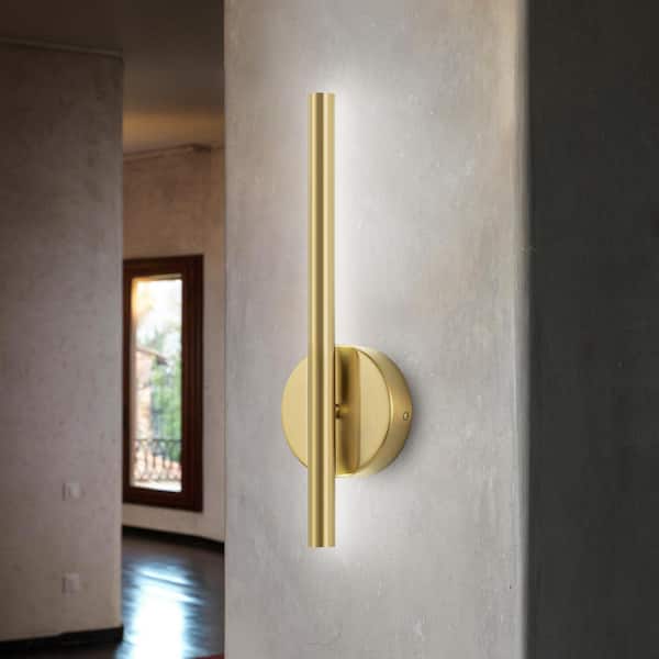Bailey Contemporary 1-Light Brushed Gold 6000K Cool White Light Wall Sconce