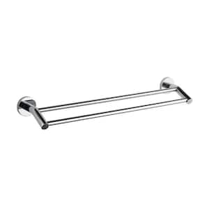 General Hotel 25.4 in. Wall Mounted Double Rail Towel Bar in Chrome