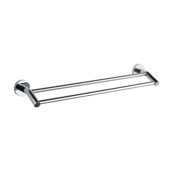 Nameeks General Hotel 25.4 in. Wall Mounted Double Rail Towel Bar in Chrome