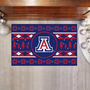 Arizona Wildcats Holiday Sweater Blue 1.5 ft. x 2.5 ft. Starter Area Rug