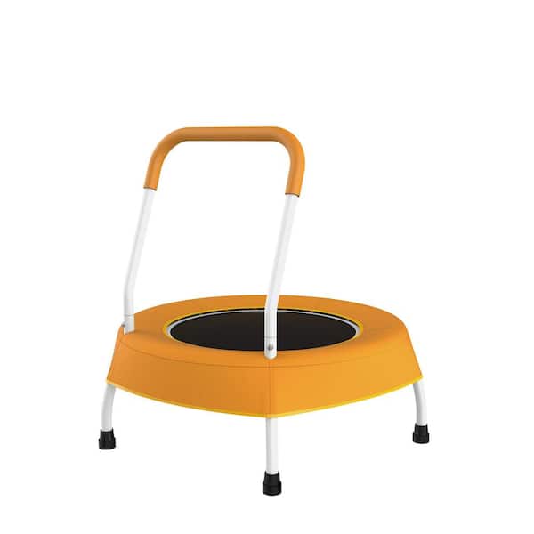 Orange Indoor and Outdoor Toddler Trampoline for Kids with Handle, Baby Gifts for Boys and Girls