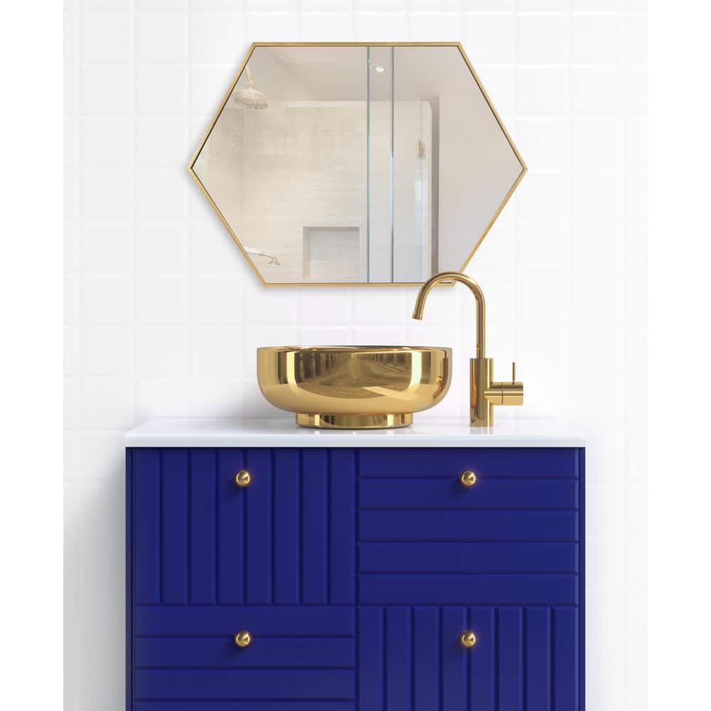 Gold Hexagon Full Length Vanity Mirror