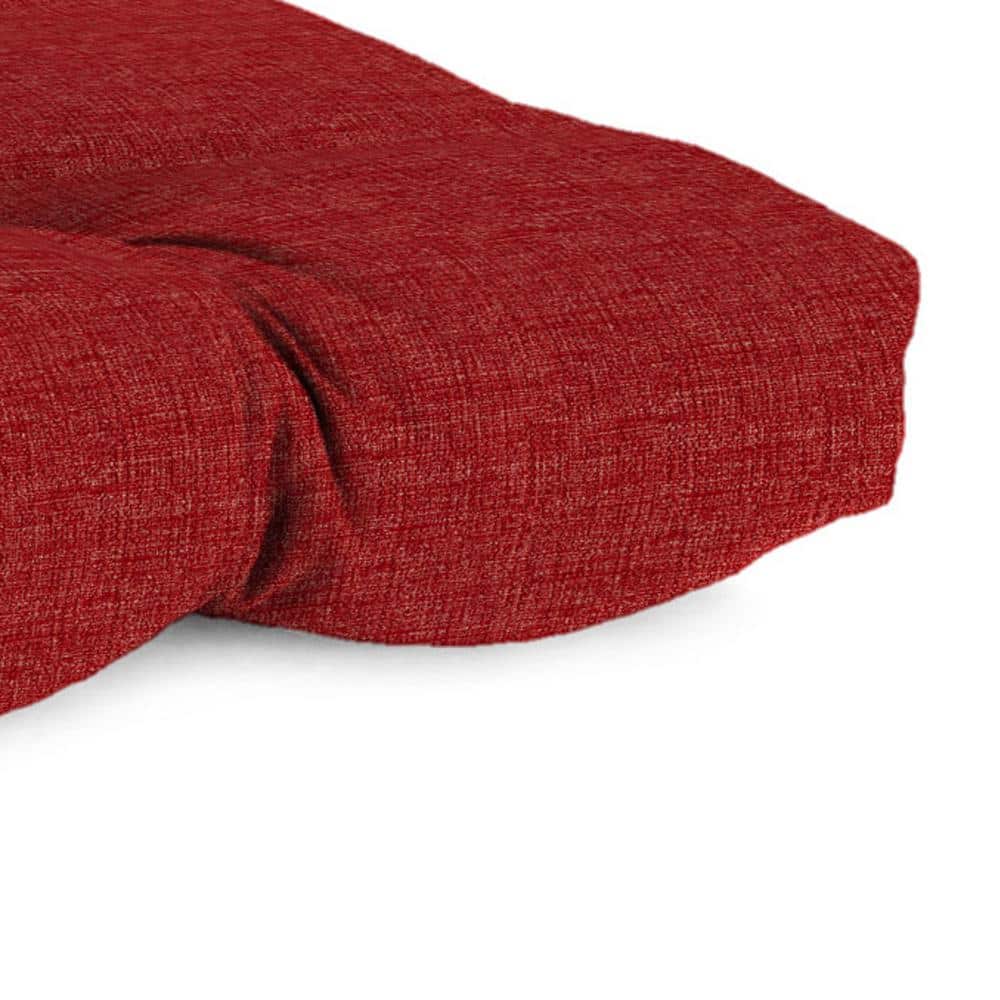 Posh Saucy Red Tufted Outdoor Wicker Cushion Set