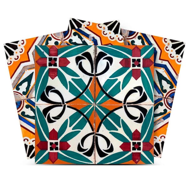 MI ALMA Blue and Orange H203 12 in. x 12 in. Vinyl Peel and Stick Tile (24 Tiles, 24 sq. ft. /Pack)