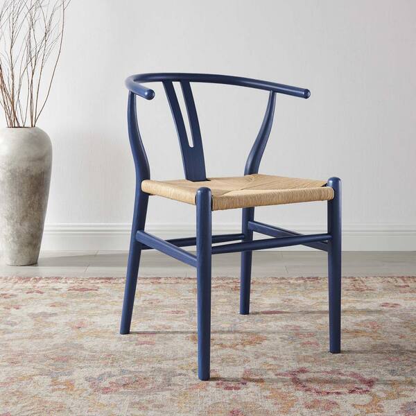 MODWAY Amish Midnight Blue Dining Wood Side Chair EEI3047MID The
