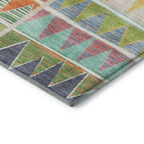 Mayfield Premium Machine Washable Abstract AMF2205 Beige 5 ft. x 7 ft. 6 in. Area Rug