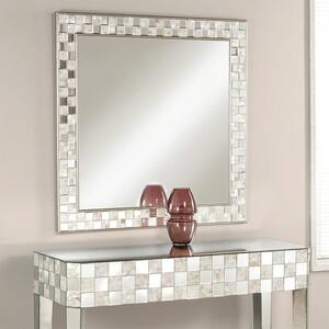 39 in. W x 39 in. H Square Glass Frame Transparent Mirror
