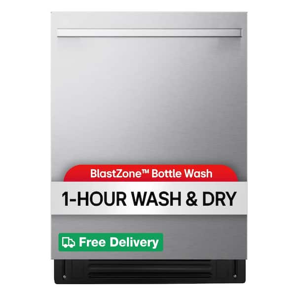 STUDIO 24 in. Smart Top Control 39 dBA Dishwasher with 1-Hour Wash and Dry, TrueSteam and in PrintProof Stainless Steel