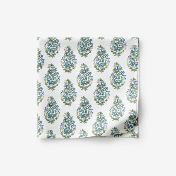 The Company Store Neroli Tabletop 19 in. x 1 in. Blue Napkins (Set of 4)