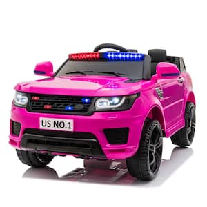 12-Volt Kid Ride on Fire Truck Electric Car with Parental Remote Control and Megaphone in Pink