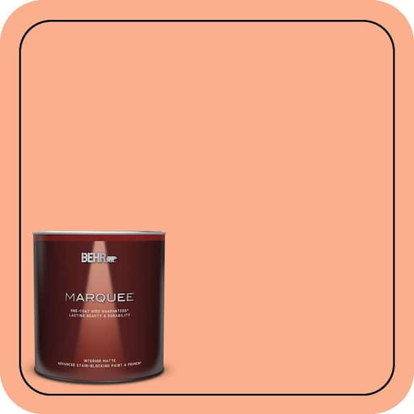 BEHR MARQUEE 1 qt. #220B-4 Orange Grove Matte Interior Paint & Primer