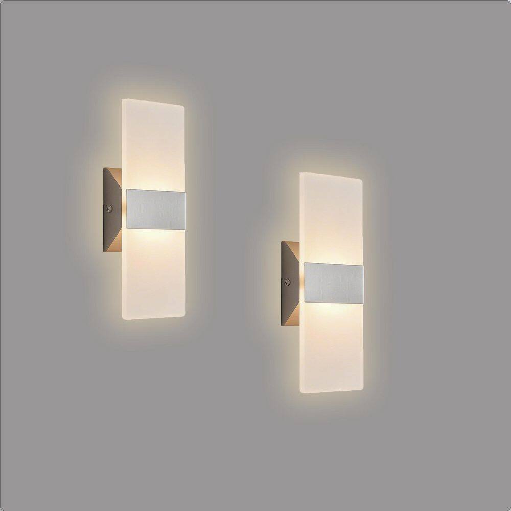 4.33 in. 1-Light Nickel Metal LED Vanity Light, Dimmable 3000K Modern Wall Sconce for Bathroom Bedroom (2-Pack) price history on PriceWatchPro