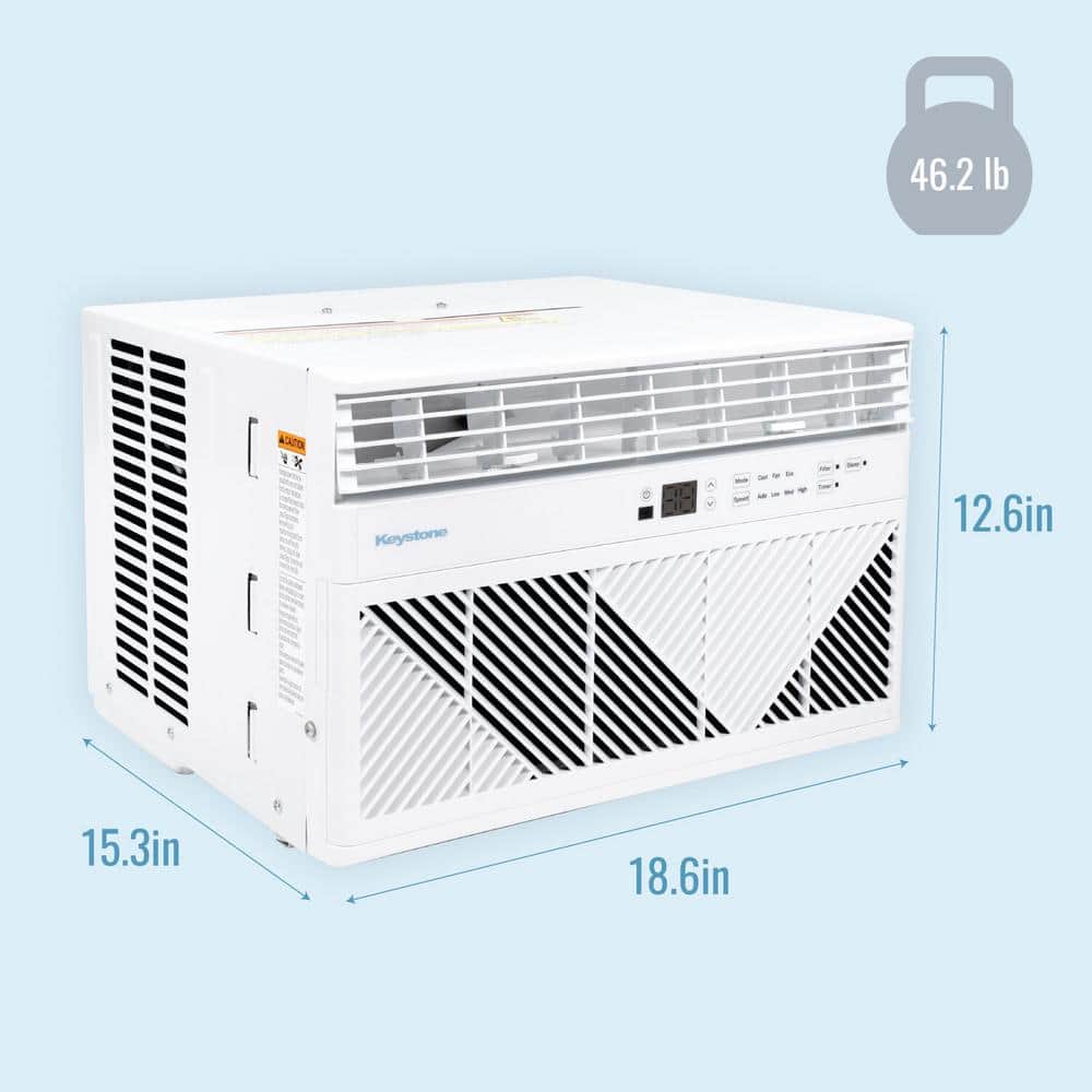 Keystone 8,000 BTU White Window Air Conditioner with Remote